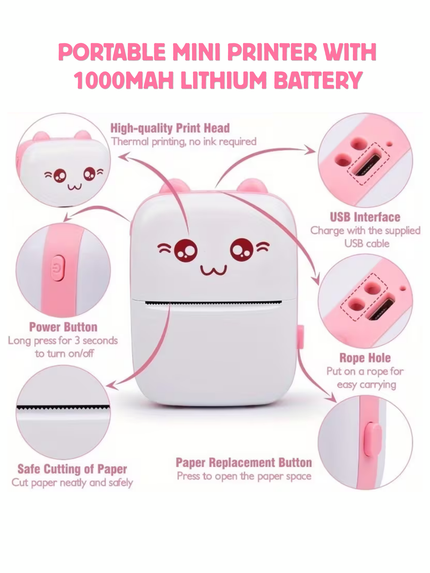 Mini Cat Thermal Bluetooth Pocket Printer