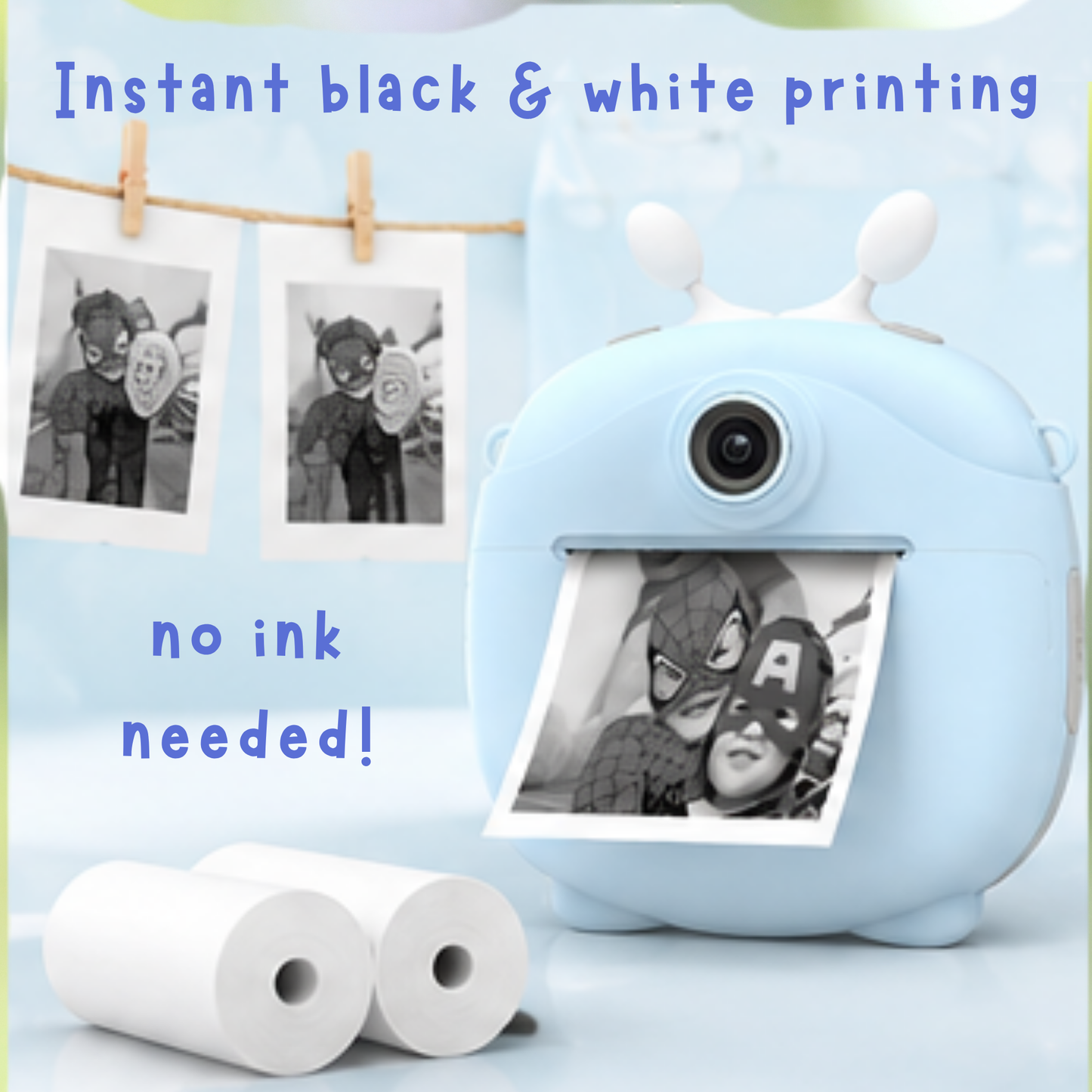 Instant Inkless Print Selfie Camera