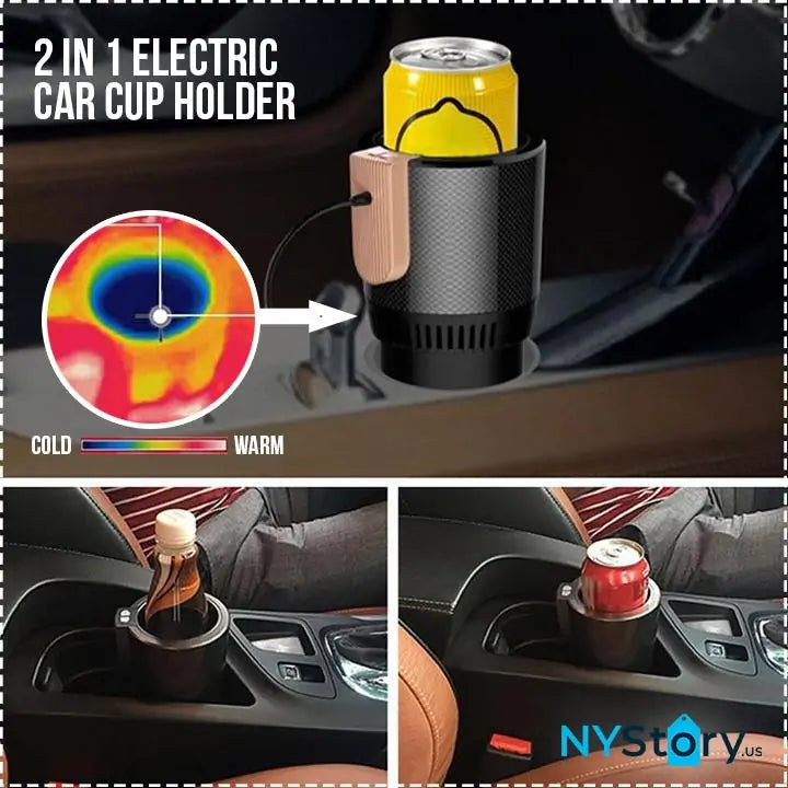 2-in-1 Electric Car Cup Holder
