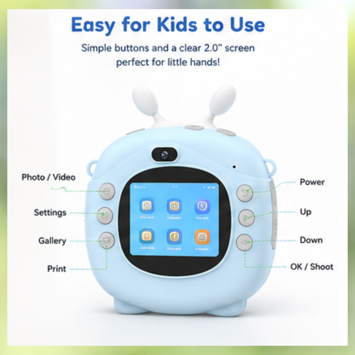 Instant Inkless Print Selfie Camera