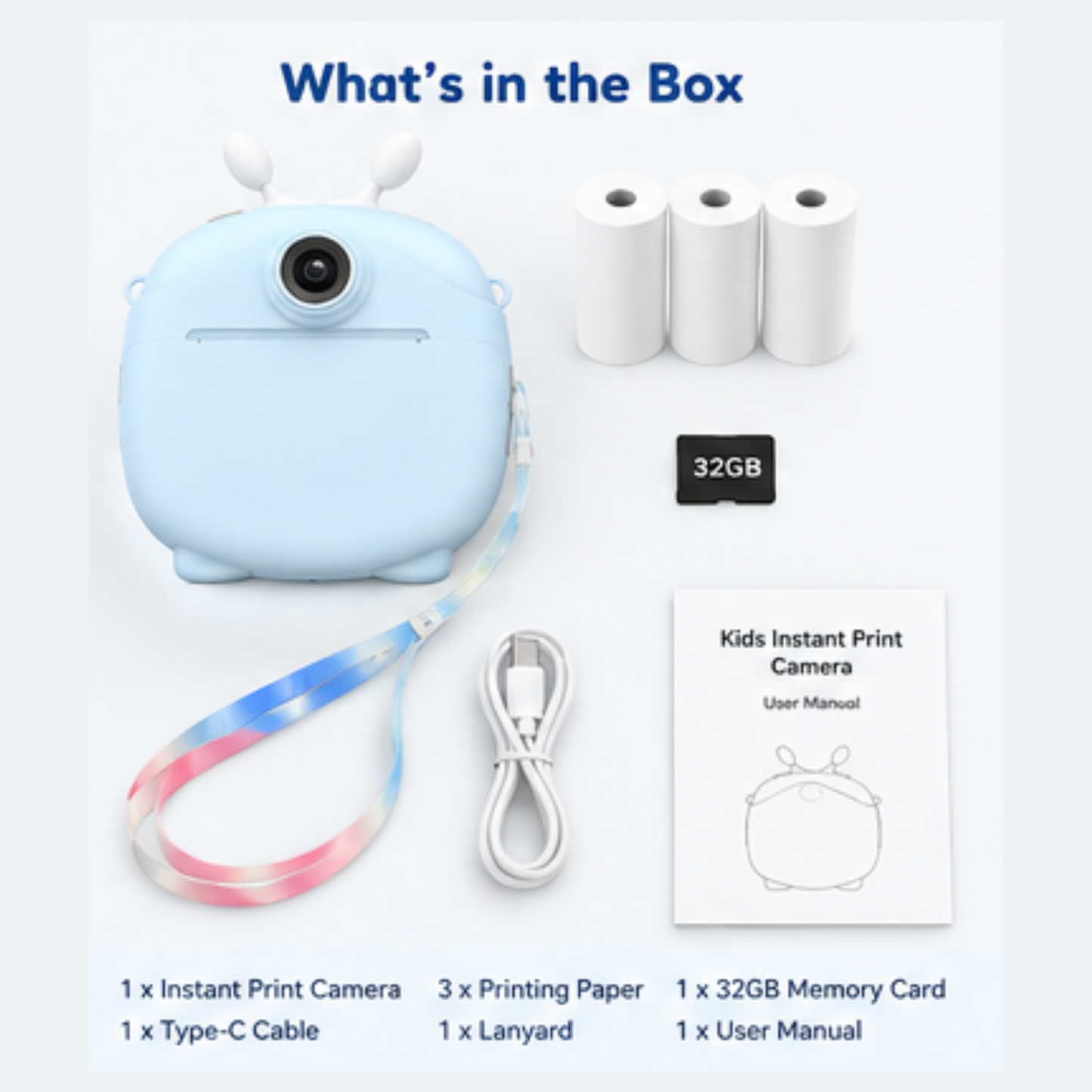 Instant Inkless Print Selfie Camera