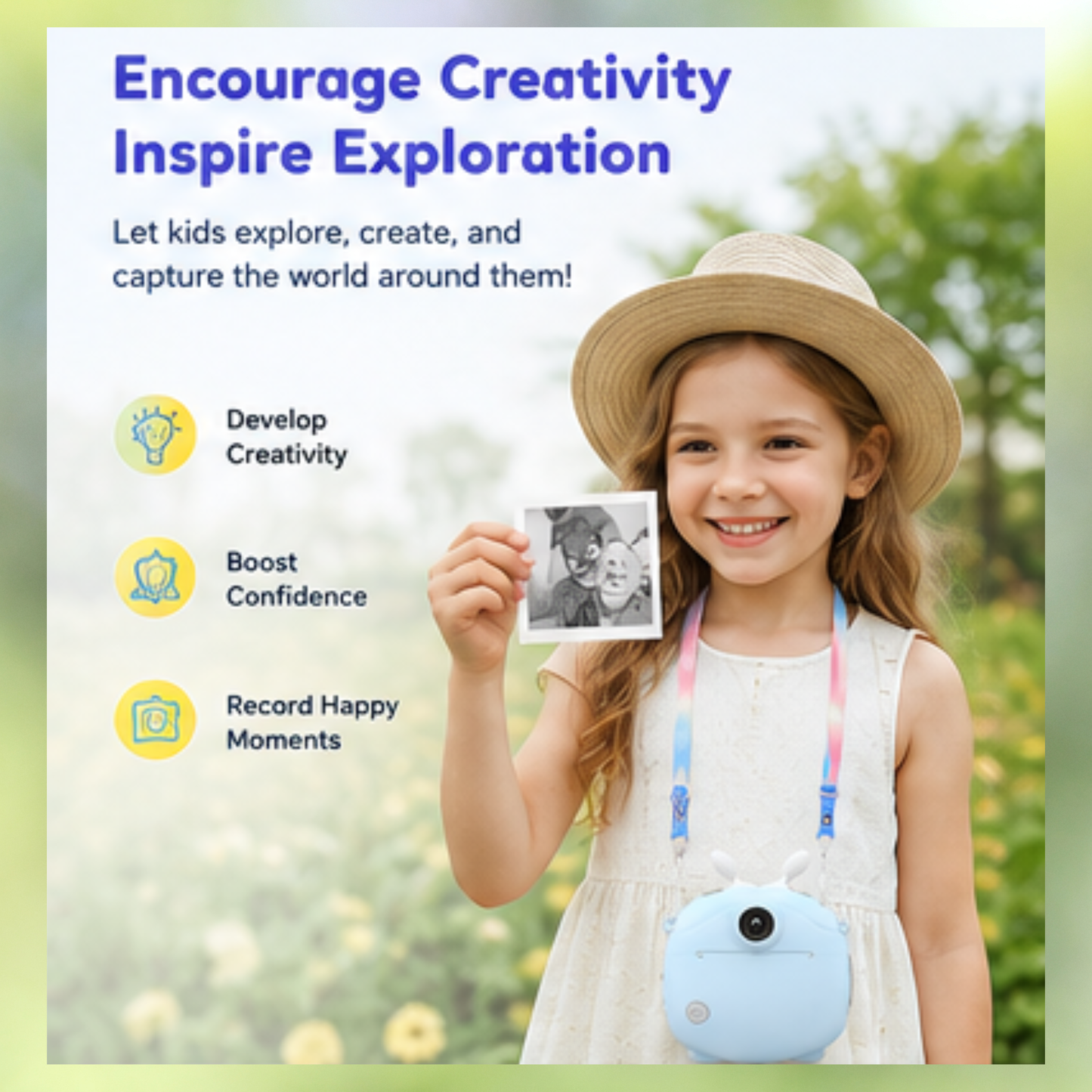 Instant Inkless Print Selfie Camera