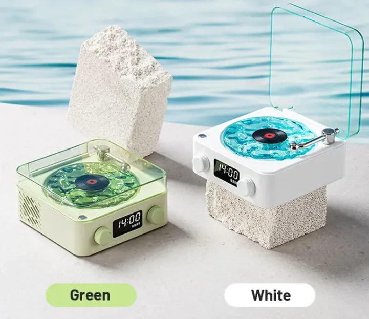 Retro Player Turntable Bluetooth Speaker with Wave Lights