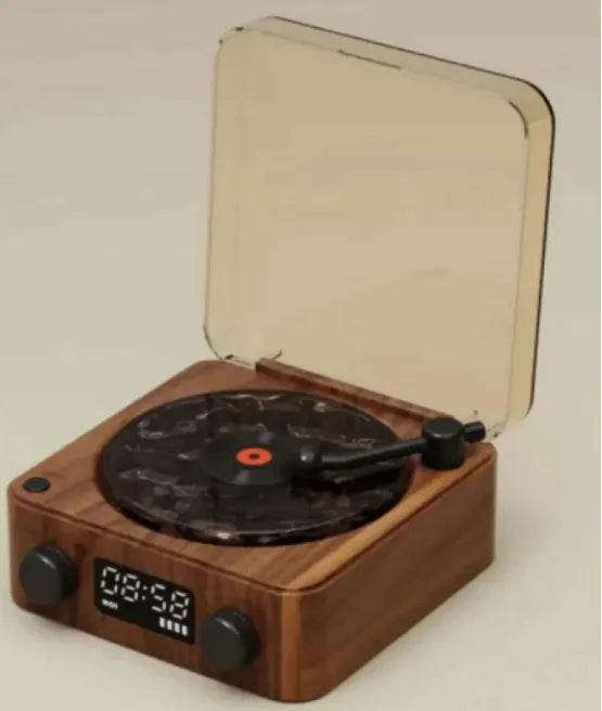 Retro Player Turntable Bluetooth Speaker with Wave Lights