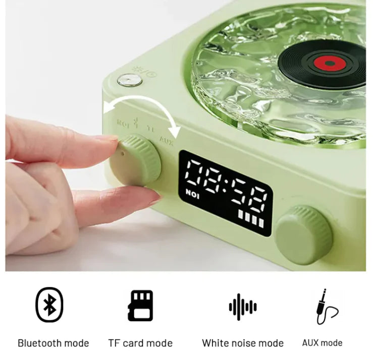 Retro Player Turntable Bluetooth Speaker with Wave Lights