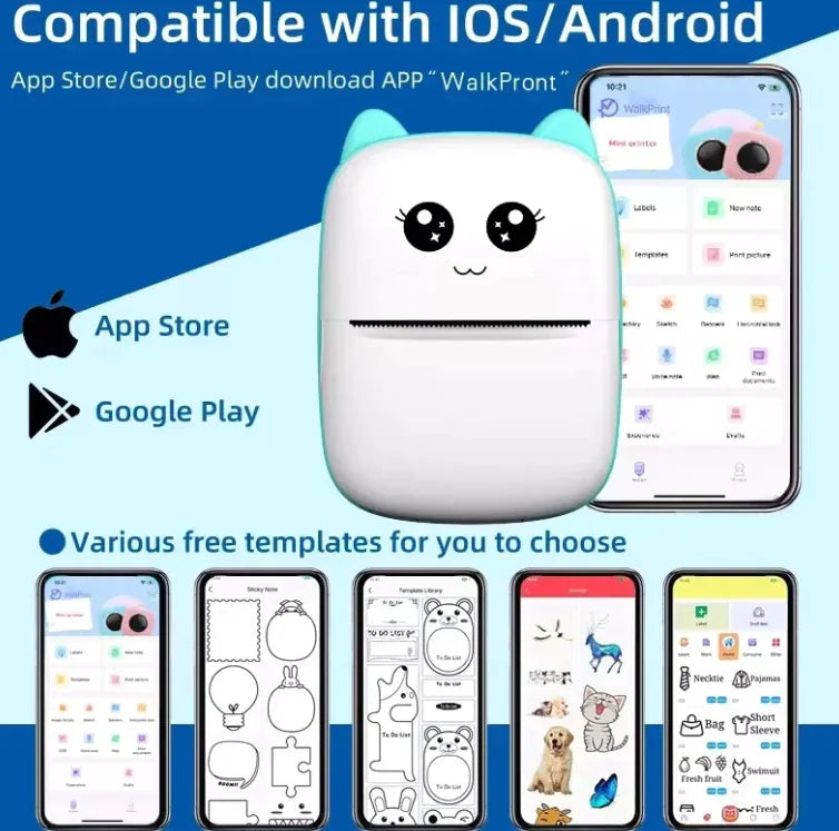 Mini Cat Thermal Bluetooth Portable Printer