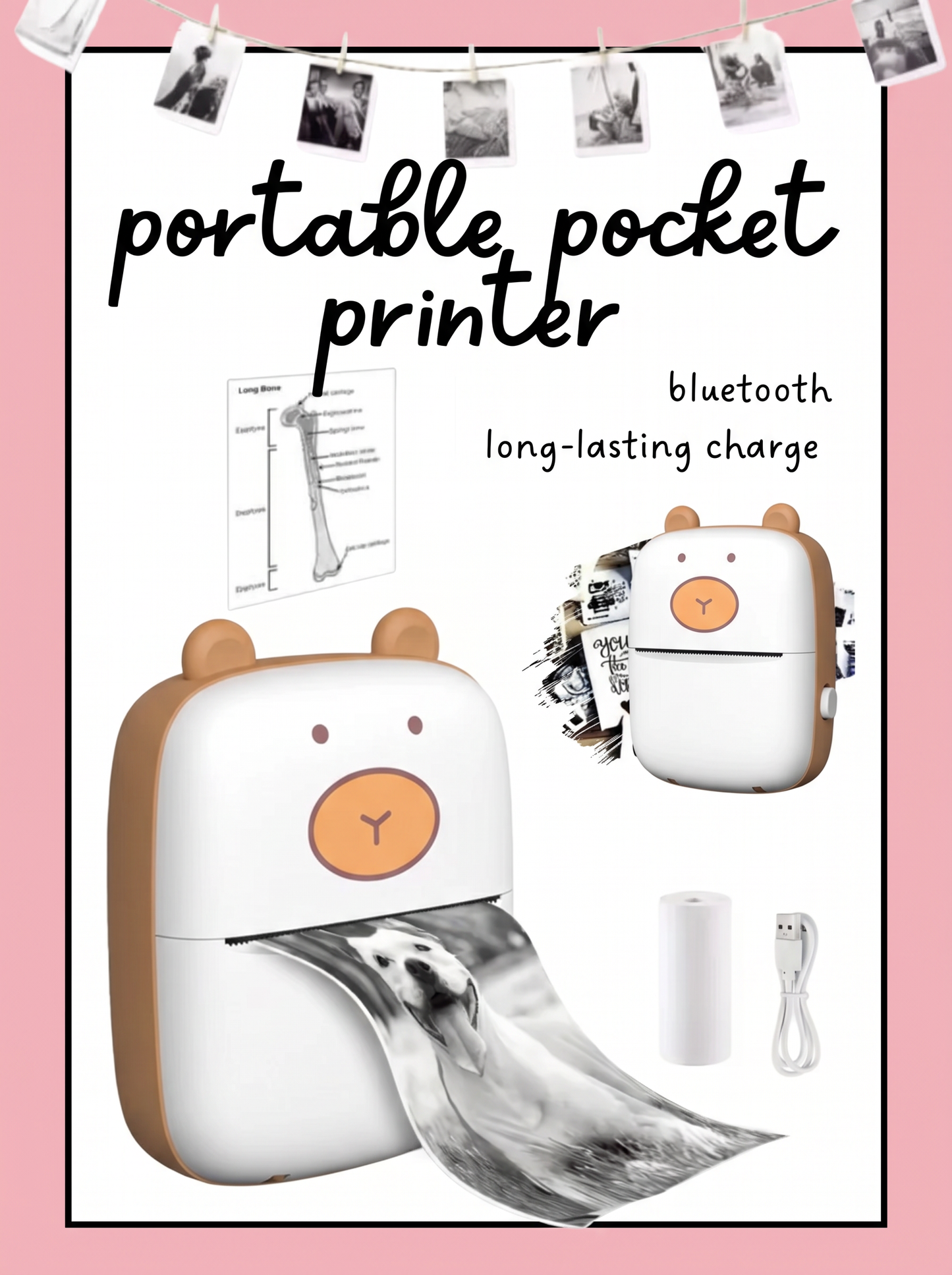 Capybara Pocket Printer - Inkless Thermal Printer Bluetooth