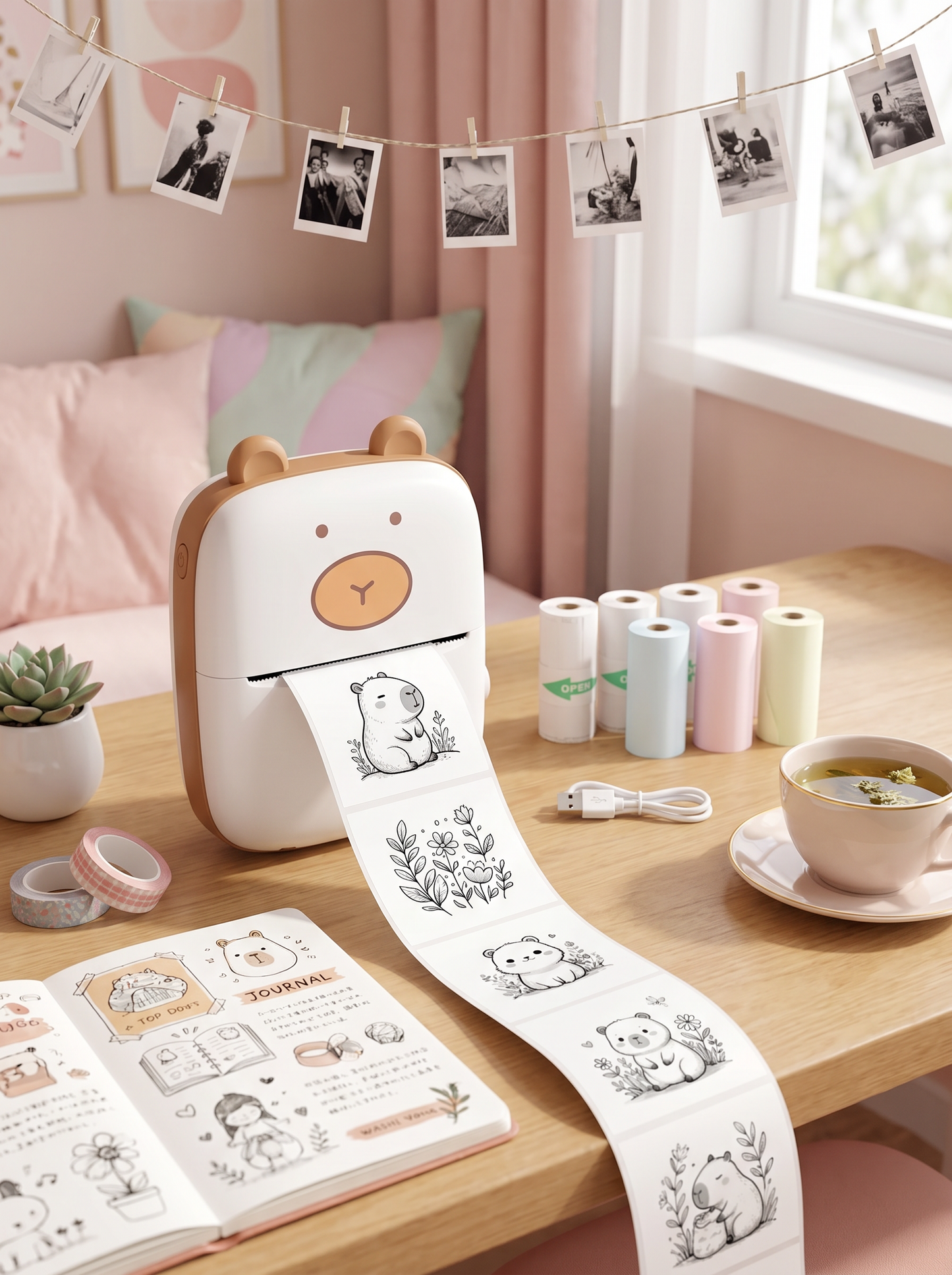 Capybara Pocket Printer - Inkless Thermal Printer Bluetooth