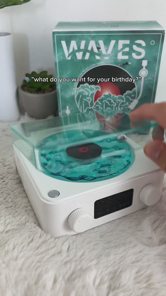 Retro Player Turntable Bluetooth Speaker with Wave Lights